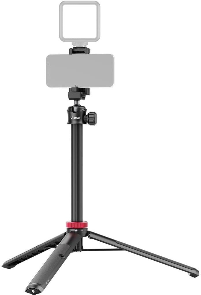 ULANZI MT-44 Extendable Phone Tripod, 59" Selfie Stick Vlog Stand with 2 in 1 Phone Clip, 360° Ball Head Camera Tripod for iPhone Sony DJI Osmo Nano Action Camera, Lightweight for Travel