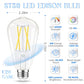 Edison Bulbs 60 watt Equivalent LED, E26 LED Bulb Non-Dimmable, 4000K Daylight White, ST58 Vintage Light Bulbs, 90+ CRI, 6W 600LM, E26 Medium Base, Clear Glass, 12 Pack