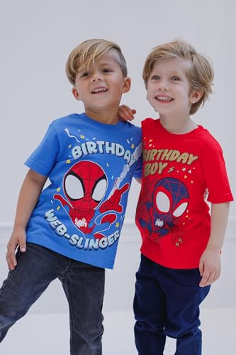 Marvel Spider-Man T-Shirt Toddler to Big Kid | Birthday Shirt, 100 Days of School, Big Brother and Big Sister, 100% Cotton, Crewneck Style, Short Sleeve, Breathable Fabric