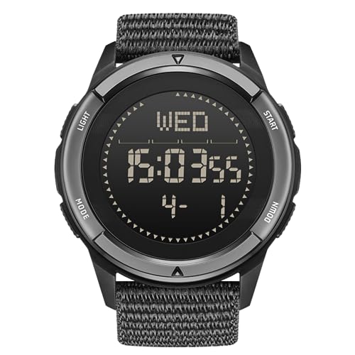 CakCity Tactical Watches for Men Military Sport Watches with Carbon Fiber Case Lightweight Waterproof Watch for Women/Men Digital Watches with Compass,Step Counte,Metronome,5ATM