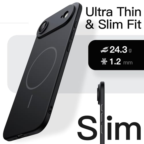 JETech Magnetic Slim Case for iPhone Air, Compatible with MagSafe, Ultra-Thin Lightweight Minimalist Phone Cover with Matte Finish and Full Camera Lens Protection, 6.5-Inch Display (Black)