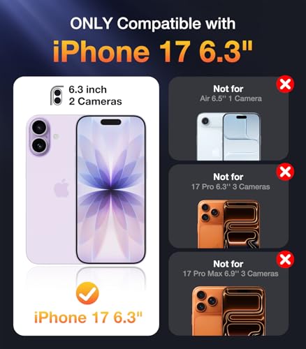 Diaclara Magnetic Designed for iPhone 17 Case 6.3 Inch Full Body Bumper,[Compatible with MagSafe] Military Drop Proof Cover with Built-in Touch Sensitive Anti-Scratch Screen Protector Blue