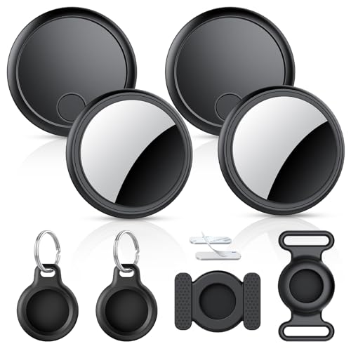 Air Tracker Tags-4 Pack, 2026 New [Apple MFi Certified], Bluetooth Tracker Work with Apple Find My (iOS Only), Replaceable Battery Last 2 Years, IP68 Waterproof Item Finder for Luggage/Key/Suitcase