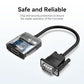 VENTION VGA to HDMI Adapter 0.5FT, Uni-Directional VGA(Source) to HDMI(Display) Converter (Male to Female) 1080@60Hz with Audio Cable and Micro USB Cable from PC, Monitor