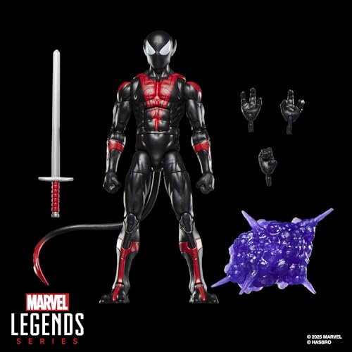 Marvel Legends Series Uncanny Spider-Man (Nightcrawler), Retro Cardback Comics Collectible 6-Inch Scale Action Figure | 6 Marvel Legends Figure, 5 Accessories, Sword, Bamf, Retro Cardback, 20 Plus Points Articulation