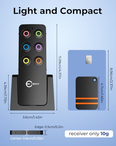 Esky Key Finder Locator with Sound, Stick-on TV Remote Control Finder ...