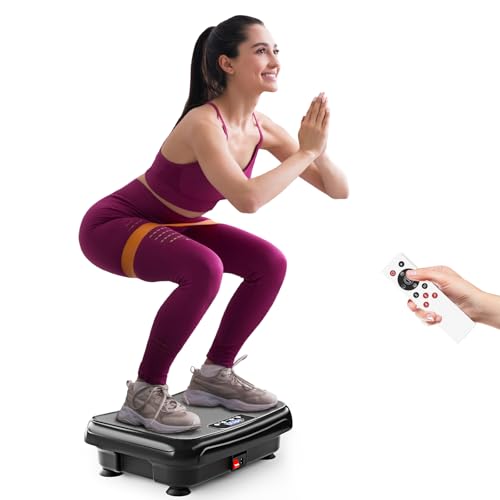 TISSCARE Vibration Plate Exercise Machine Mini Vibrating Plates for Lymphatic Drainage and Weight Loss, 400Lbs Capacity Full Body Power Shake Workout Platform for Home Cardio Fitness