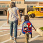 Spiderman Backpack for Boys 4-8yrs w/Padded Straps & Large Compartment - Kindergarten Backpack for Boys, Includes Spidey Water Bottle, 3D Puffy Stickers & More - Toddler Spiderman Backpack, Medium