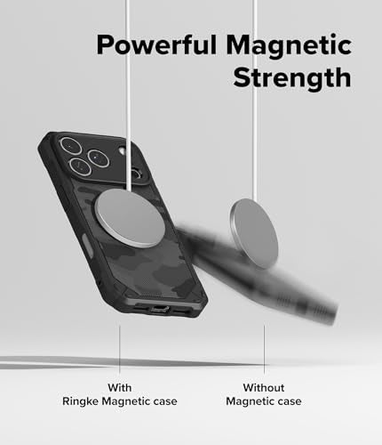 Ringke Rugged Gear for iPhone 17 Pro Max Case [Compatible with MagSafe] Prevents Oily Smudges Non-Slip Enhanced Grip Protective Cover Precise Cutouts for Camera - Magnetic Camo Black
