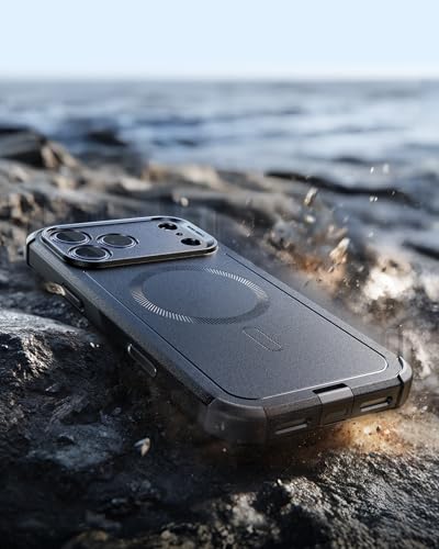 ESR for iPhone 17 Pro Phone Case, 23ft Military-Grade Drop Protection, Shock-Absorbing Rugged Cover, MagSafe Accessories Compatible, Cyber Series, Black