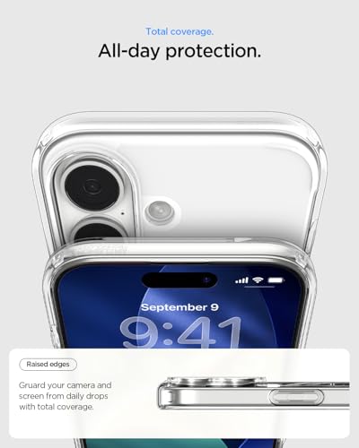 Spigen Ultra Hybrid MagFit Case for iPhone 17 - Clear White | MagSafe Compatible, Anti-Yellowing Crystal Clarity, Patented Air Cushion, MIL-STD-810H Military-Grade Drop Protection