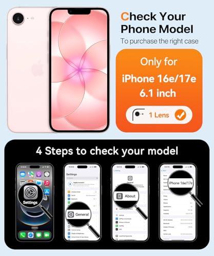 Lifedance Rugged Full-Body Case for iPhone 17e/16e, Built-in Screen Protector, 10FT Military Drop Tested, Clear Shockproof Phone Case Cover for iPhone 17e & 16e, Clear Pink