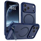 SUPFINE Magnetic for iPhone 17 Pro Case (Built-in Invisible Kickstand)(Compatible with MagSafe)(Military Grade Drop Protection) Translucent Matte Shockproof Phone Cover,Deep Blue