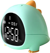 Cute Dinosaur Alarm Clock with USB Charging Port, 2 Alarms Loud LED Display, Snooze Function, Desk Clock Adjustable Ringtone Timed Reminder Dual Alarms, Snooze, Digital Display, Nap Timer, 8 Levels Adjustable Volume for Kids