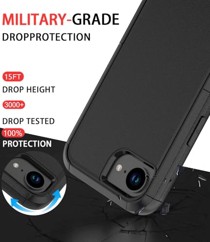 Diverbox for iPhone 16e Case & iPhone 17e Case [Compatible with MagSafe] [Shockproof] [Dropproof] [with Screen Protector ] Heavy Duty Protection Phone Cover (Black)