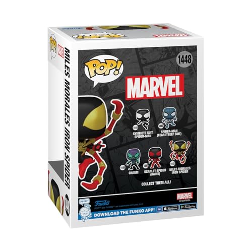 Funko POP! Marvel: Miles Morales Iron Spider - 1 in 6 Chance of Rare Chase | Official Superheroes Merch - Collectable Vinyl Figurine for Shelf Display - Birthday Gift Idea for Fans and Collectors