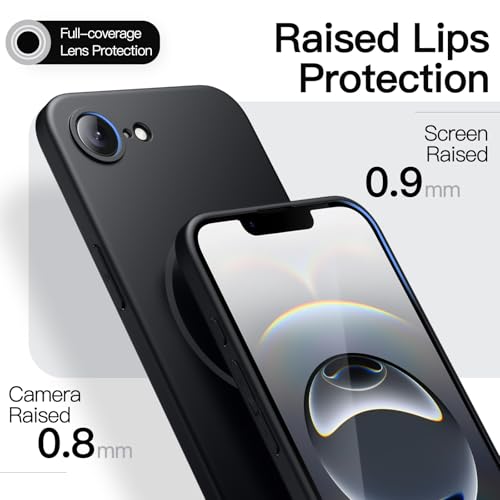 JETech Magnetic Slim Case for iPhone 17e (2026) / iPhone 16e Compatible with MagSafe, Camera Lens Full Protection, Ultra-Thin Lightweight Matte Finish Minimalist Phone Cover (Black)