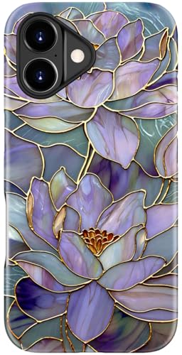 DorisMax for iPhone 17 Case - Wireless Charging Compatible - Dual-Layer Hard Shell + Silicone Cover - Shockproof Protective Phone Case with Stylish Designs for Women - Abstract Lotus