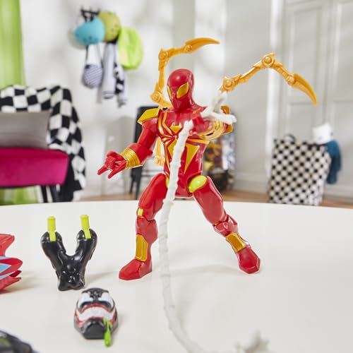 Spider-Man MixMashers Marvel Iron Spider Custom Spider-Man Mix-and-Match Deluxe Action Figure & Accessories, 5-Inch-Scale (12 cm) Super Hero Toys, Ages 4+