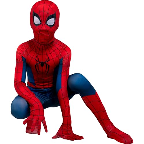 MARVEL Spider-Man Brand New Day Official Youth Zentai Halloween Costume-Deluxe Two-Way Stretch Spandex with Zippers Openings
