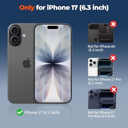 SUPFINE Magnetic for iPhone 17 Case with Camera Control Button,[Full Camera Protection][1+Tempered Glass Screen Protector] Slim Translucent Matte Shockproof Phone Cover,Black