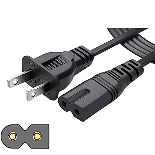 Chanzon 10ft Vizio Power Cord 7A 125v for Vizio D-E-M-Series HDTV Smart LED Sharp LCD TV Sony PS1 (2 Prong NEMA-1-15P IEC320-C7 Plug) 2Slot Universal Replacement Wall Polarized AC Cable(UL Listed)