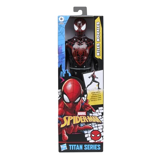 SPIDER-MAN Marvel Titan Series Miles Morales Action Figure, 12-Inch-Scale (30 cm) Super Hero Toys for Kids Ages 4+