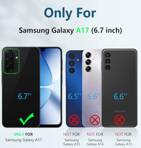 FNTCASE for Samsung Galaxy A17-5G Case: Military Grade Rugged Cell Phone Cover with Kickstand & Belt Clip Holster | Shockproof TPU Protection Bumper Matte Textured for Galaxy A17 Cases 6.7 inch -Black