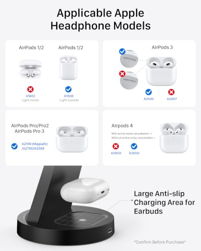 Anlmz 3 in 1 Charging Station - Wireless Charger for Apple Multiple Devices