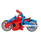 Marvel Spider-Man Web Blast Cycle, 4-Inch Action Figure with Vehicle and 2 Web Projectiles, Kids Playset for Ages 4 and Up