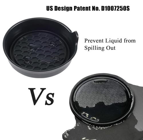 Amooca Car Cup Coaster Universal Automotive Waterproof Non-Slip Cup Holders Sift-Proof Spill Holder Car Interior Accessories 2 Pack Black