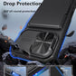 ATATOO for iPhone 16 Case with Card Holder (Store 3-5 Cards) [RFID Blocking] & Slide Camera Cover, Military Grade Protection, Rugged Silicone Wallet Case for iPhone 16 6.1" 2024, Black
