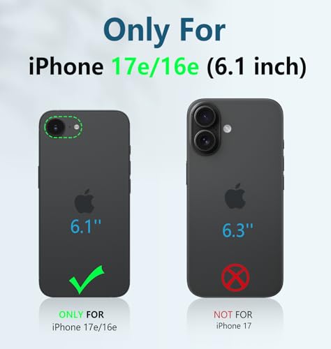 FNTCASE for iPhone 17e Phone Case: for iPhone 16e Case Military Grade Rugged Case with Kickstand & Holster | Shockproof TPU Protection Bumper Matte Textured Design | Heavy Duty Protector Black