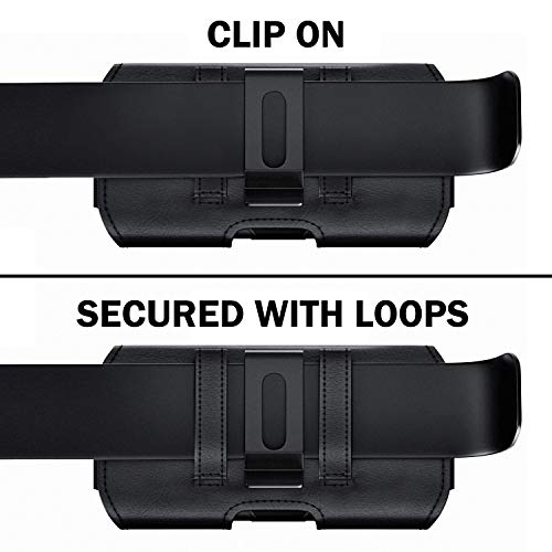 DeBin Case for Galaxy S26 S25 S24 5G S23, S22, S21, S20, S10, S9, A10e, A01, Note 10, Cell Phone Belt Holster Clip Pouch Holder Cover (Fits Samsung with Case on) Black
