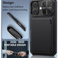 ATATOO for iPhone 16 Case with Card Holder (Store 3-5 Cards) [RFID Blocking] & Slide Camera Cover, Military Grade Protection, Rugged Silicone Wallet Case for iPhone 16 6.1" 2024, Black