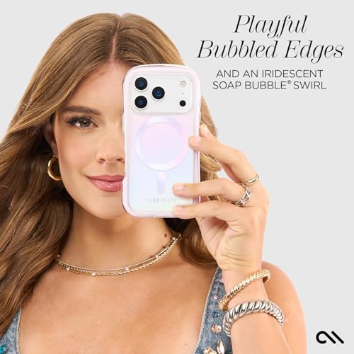 Case-Mate Jelly Pop Soap Bubble iPhone 17 Pro Case [Compatible with MagSafe] - Stylish Phone Case for Women with 16ft Drop Protection - Premium Magnetic Cover for iPhone 17 Pro - Iridescent