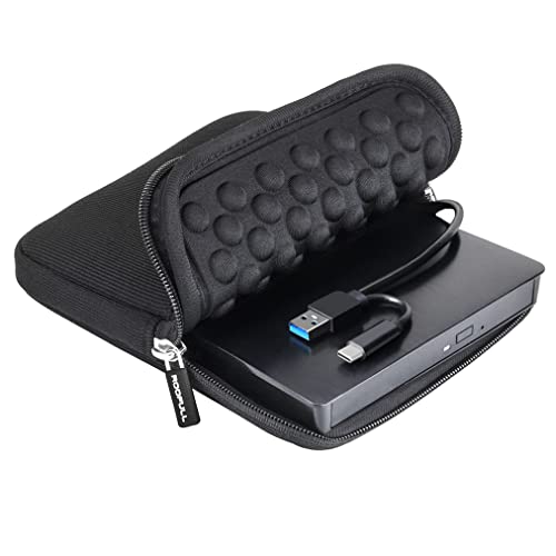 ROOFULL External CD DVD +/-RW Drive for Laptop Mac, USB 3.0 & USB-C CD DVD Disc Reader Writer Burner CD-ROM Portable DVD Player with Carrying Case for Windows 11/10 PC MacBook Pro Linux Computer