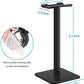 New bee Headphone Stand Headset Holder Earphone Stand with Aluminum Supporting Bar Flexible Headrest ABS Solid Base for All Headphones Size (Black)