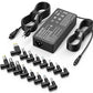XOUBZ 90W Universal Laptop Charger Compatible with HP Lenovo Dell Acer Asus Toshiba IBM Fujitsu Notebook Ultrabook Chromebook Computer Charger AC Adapter Power Cord with 16 Tips