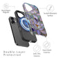 DorisMax for iPhone 17 Case - Wireless Charging Compatible - Dual-Layer Hard Shell + Silicone Cover - Shockproof Protective Phone Case with Stylish Designs for Women - Abstract Lotus