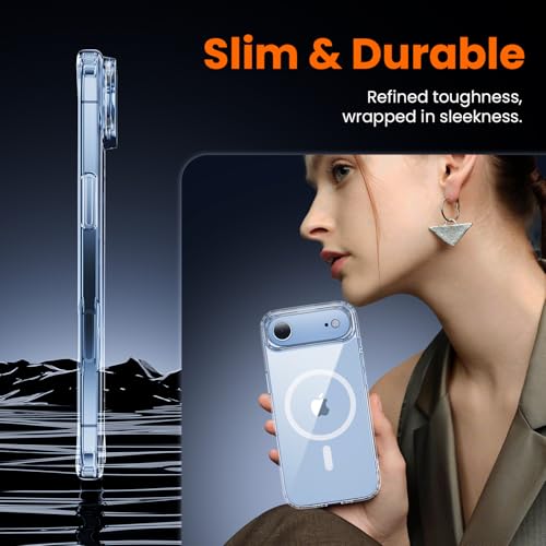 toushion 3 in 1 for iPhone Air Case Clear,Fits MagSafe, Not Yellowing, Screen Protector*1 Camera Lens Protector*1, Military-Grade Protection for Phone Cover 6.5 inch