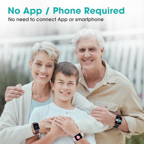 Pedometer Watch Senior Friendly No App No Phone Required, Fitness Tracker | Step Counter, Heart Rate Monitor, Blood Oxygen Monitor, Sleep Tracker, Alarm Clock, Stopwatch, Fitness Tracker, Waterproof