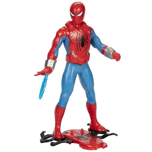 Marvel Spider-Man Thwip Blast Spider-Man Action Figure with Accessories, 11-Inch-Scale Super Hero Toys for Kids Ages 4 and Up