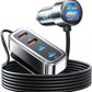 AINOPE 108W Multiple Ports Car Charger, Cigarette Lighter USB Charger, PD&QC Car Charger Adapter Fast Charging for iPhone 17 [+5FT Cable], 12V Road Trip Essentials for Kids, Car Accesories