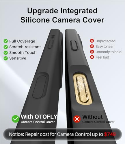 OTOFLY Magnetic for iPhone 17 Pro Case,Compatible with Magsafe,Classic Liquid Silicone Mobile Phone Case,Integrated Camera Control Button,Anti-Scratch Microfiber Lining, Black