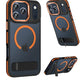 MAKAVO Magnetic for iPhone 17 Pro Case with Stand, Compatible with MagSafe, Slim Translucent Matte Military-Grade Drop Protection Phone Cover, Orange
