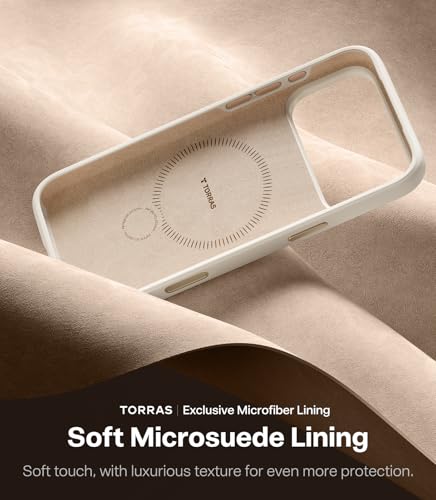 TORRAS Q3 Silicone for iPhone 17 Pro Case with Stand, Fit for MagSafe, Magnetic 360 Spin Kickstand with Camera Control, Liquid Silicone Rubber Soft Phone Case for iPhone 17 Pro, Light Ivory