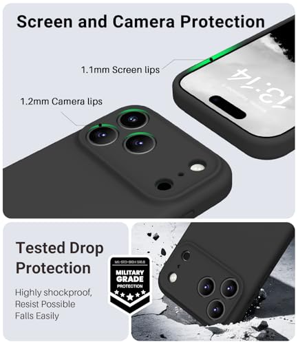 OTOFLY Magnetic for iPhone 17 Pro Case,Compatible with Magsafe,Classic Liquid Silicone Mobile Phone Case,Integrated Camera Control Button,Anti-Scratch Microfiber Lining, Black
