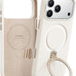 TORRAS Q3 Silicone for iPhone 17 Pro Case with Stand, Fit for MagSafe, Magnetic 360 Spin Kickstand with Camera Control, Liquid Silicone Rubber Soft Phone Case for iPhone 17 Pro, Light Ivory