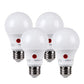 TORCHSTAR Dusk to Dawn Light Bulbs Outdoor, Sensor A19 LED Light Bulb, Auto on/Off Photocell Automatic for Outdoor Lighting, UL FCC DOE, 5000K, Pack of 4